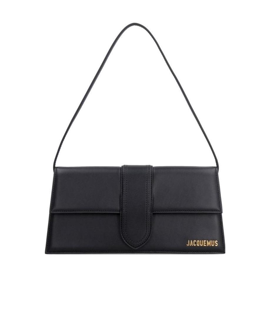 Jacquemus Le Bambino Long Leather Shoulder Bag In Black