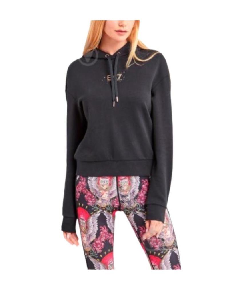 Shop Emporio Armani Logo Hooded Casual Jacket In Black