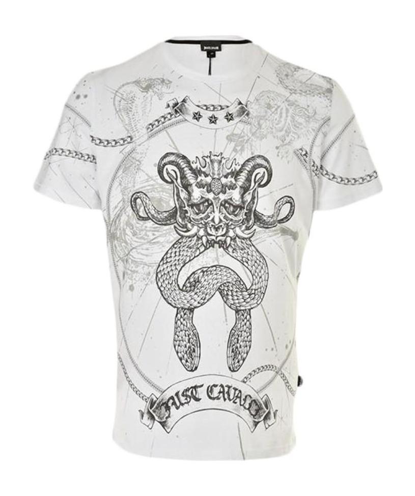 Just Cavalli Printed Short-sleeved T-shirt In White