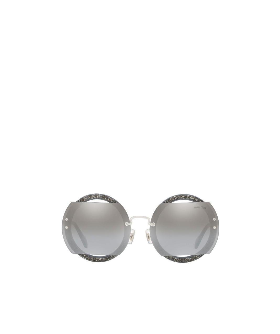 Miu Miu Logo Sunglasses In Gray