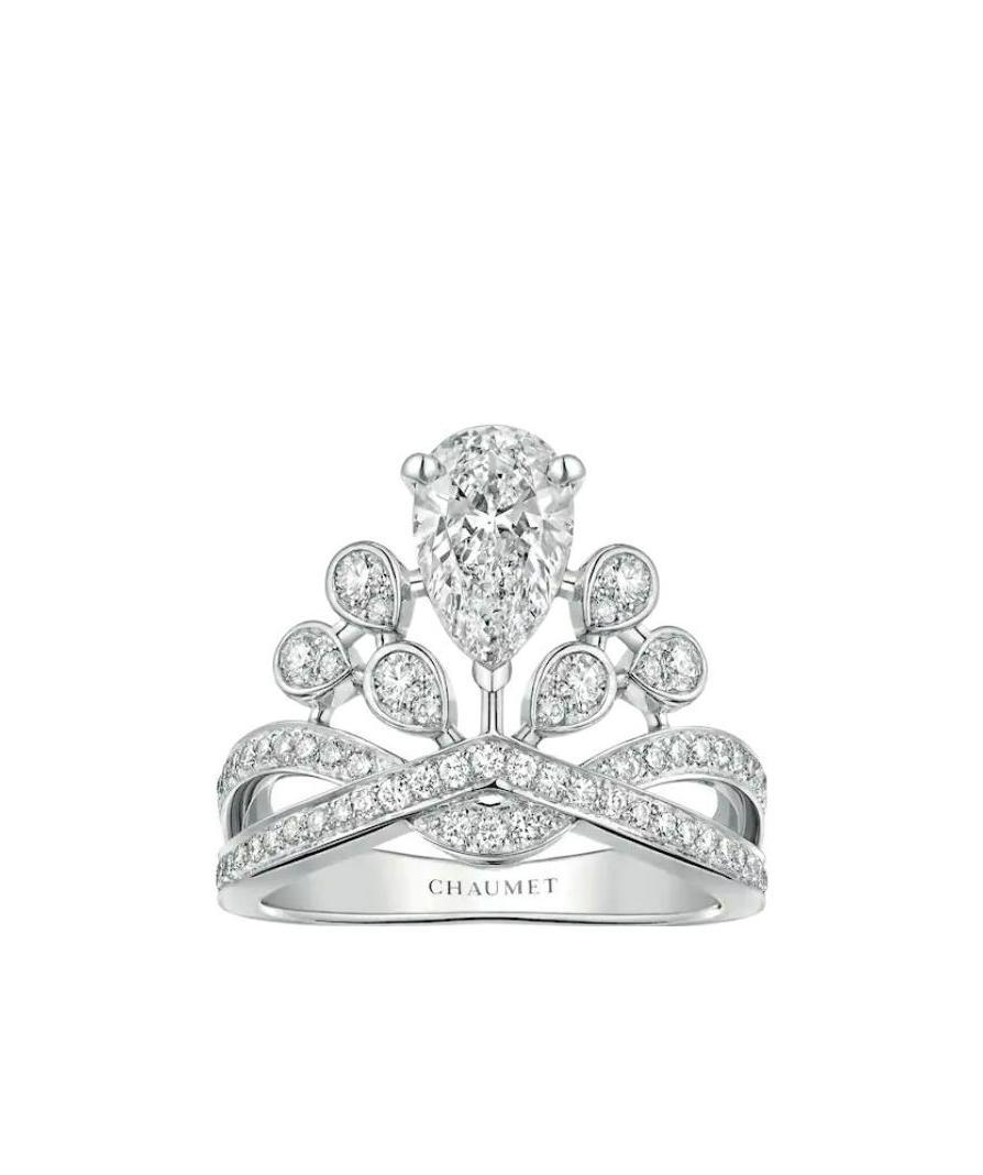 CHAUMET PLATINUM DIAMOND RING 