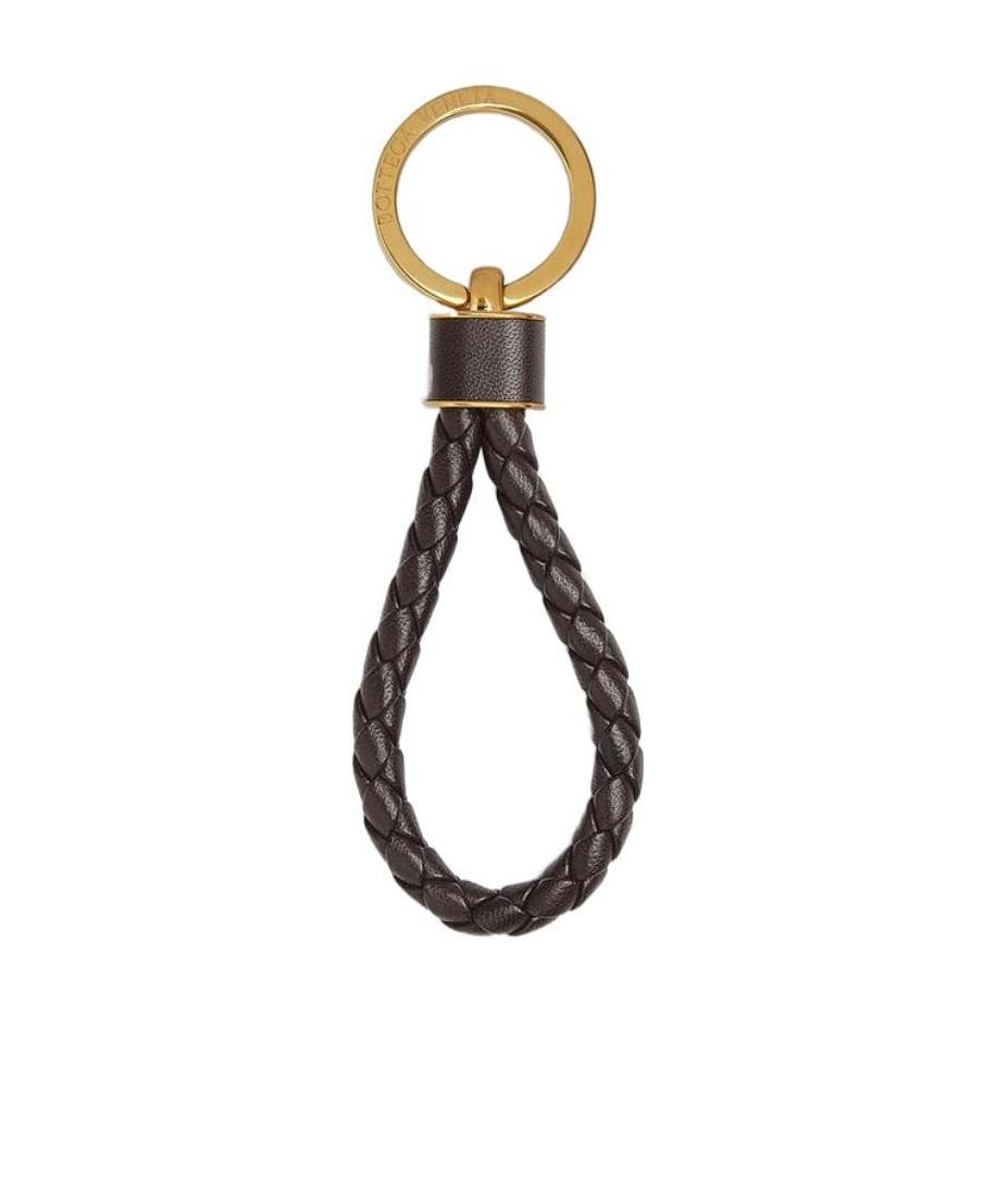 Bottega Veneta Nappa Leather Braided Keyring In Black