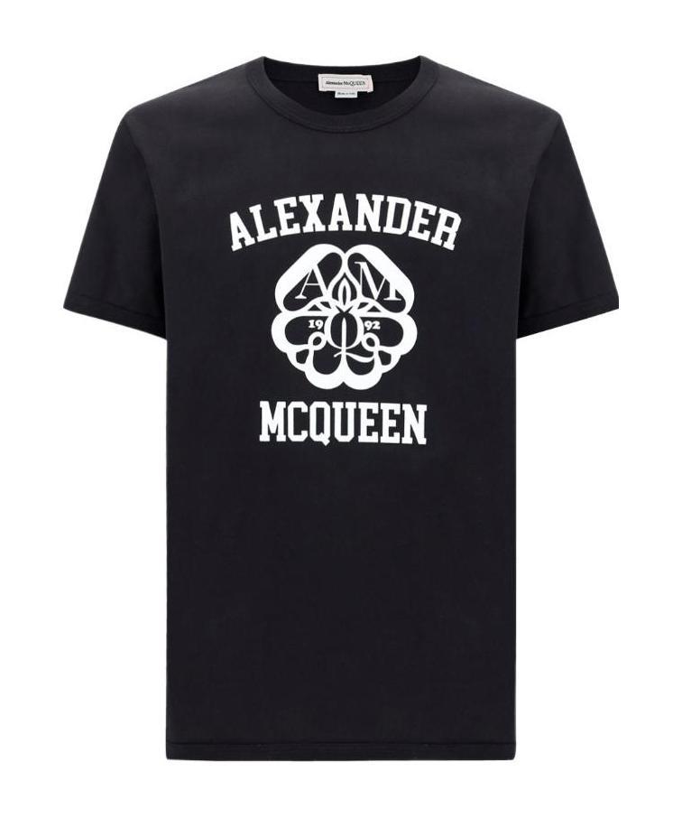 Alexander Mcqueen Logo-print Cotton T-shirt In Black