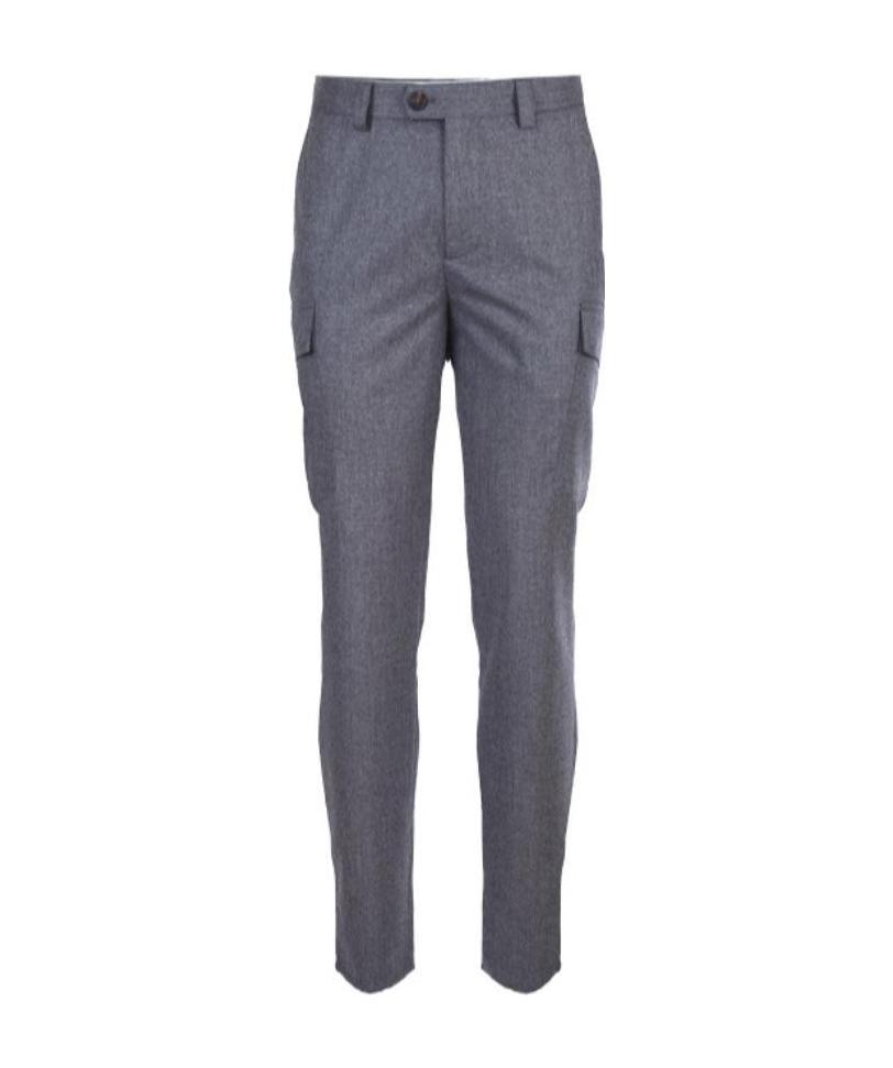 Brunello Cucinelli Straight-leg Virgin Wool Trousers In Gray
