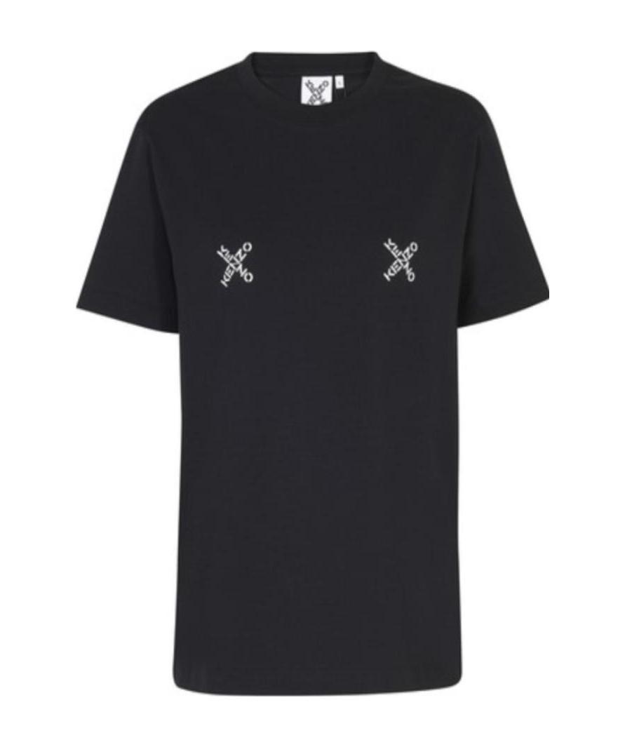 Kenzo Cross Logo-print T-shirt In Black
