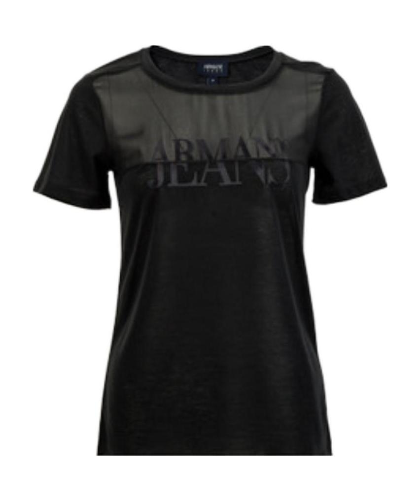Shop Armani Jeans Logo Details T-shirt In Black