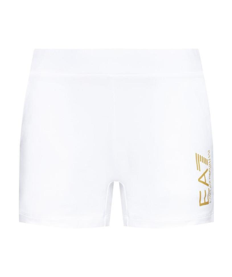 Ea7 Logo Detail Shorts In White