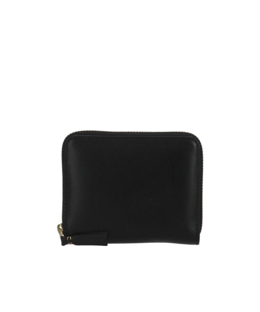 Comme Des Garçons Zipper Leather Purse In Black