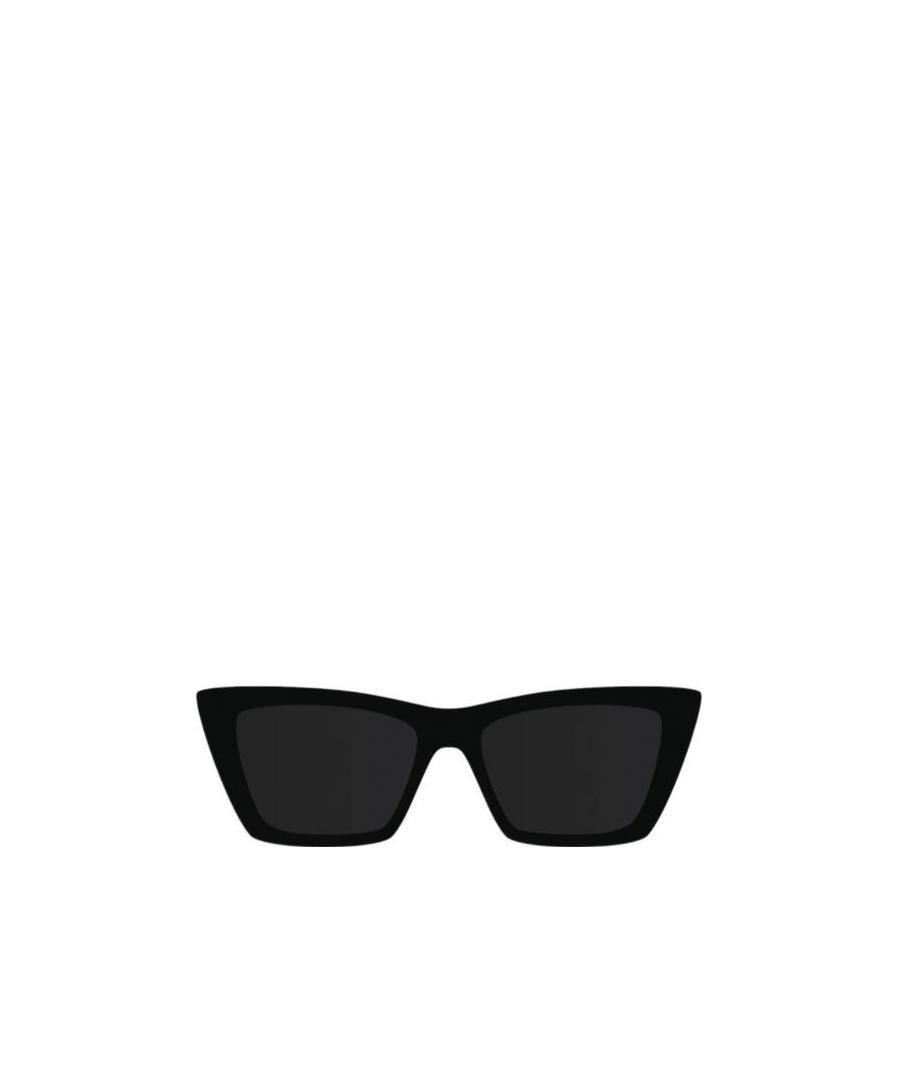 Saint Laurent Logo-print Sunglasses In Black