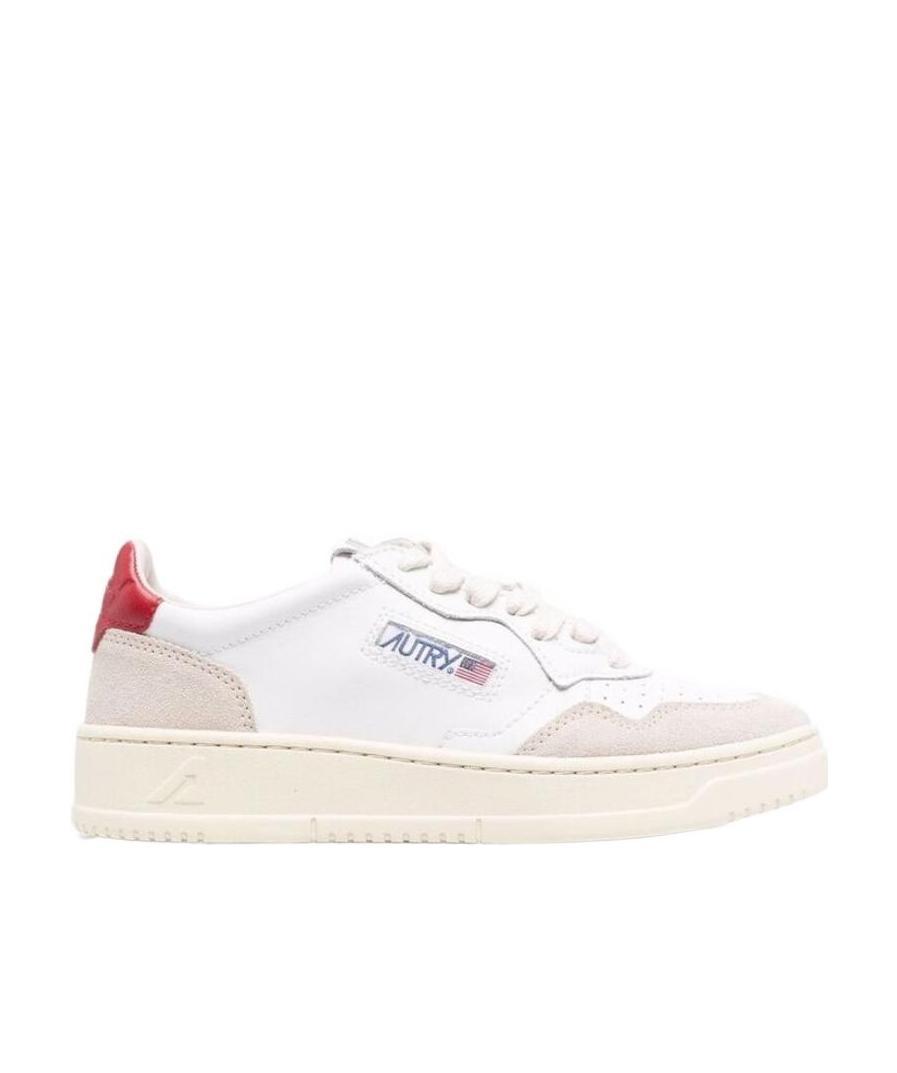 Autry Classic Low-top Sneakers With Textured Panels And Contrasting Heel Tab In White