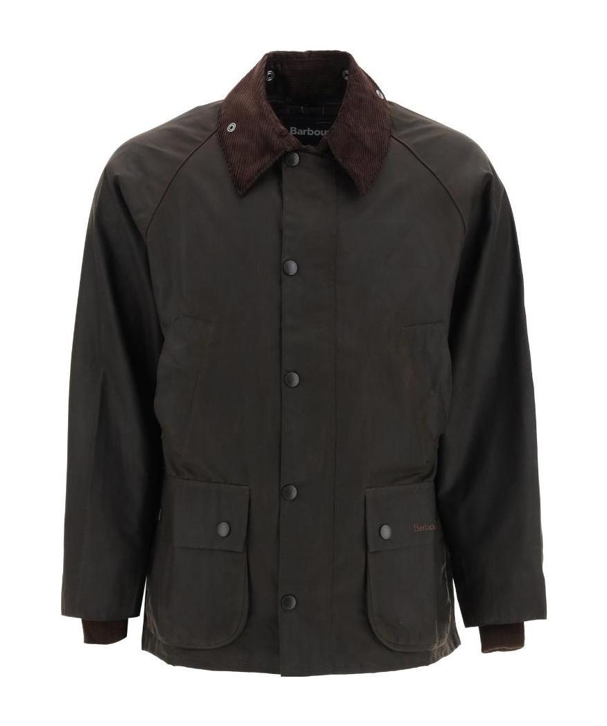 BARBOUR CONTRASTING-COLLAR ZIPPED SHIRT JACKET