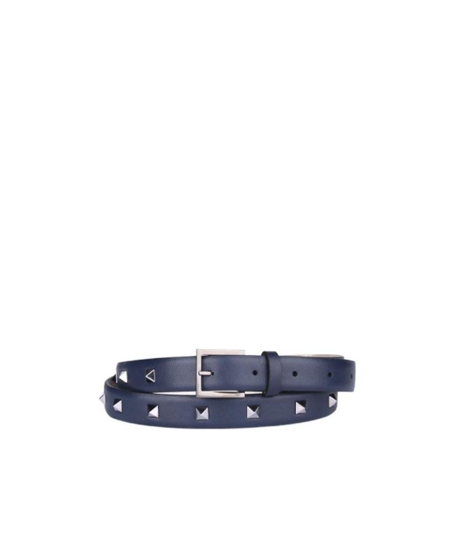 Valentino Garavani Rivet Belt In Blue