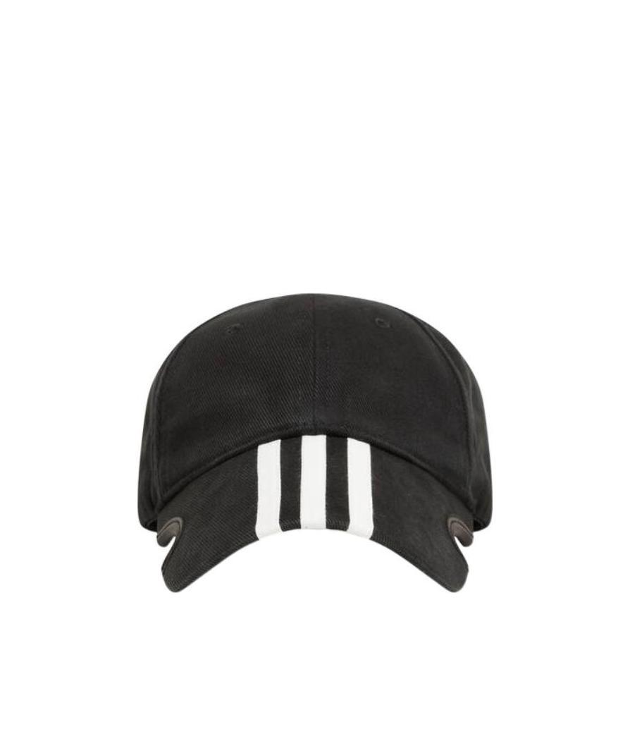 Balenciaga X Adidas Striped Baseball Cap In Black