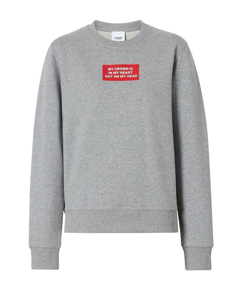 Burberry Logo Printed Hoodie In Gray