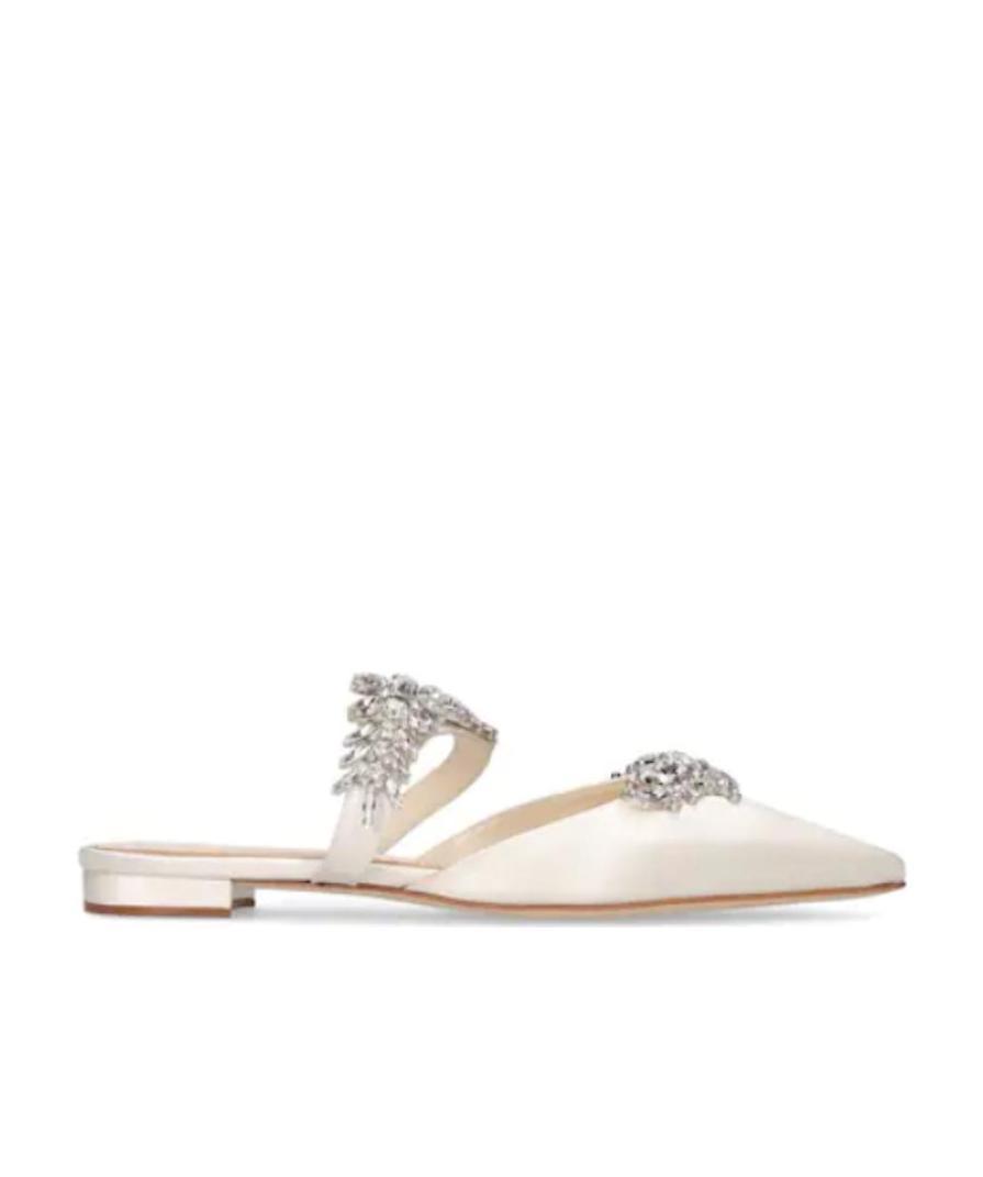 Manolo Blahnik Lurum 45 Crystal-embellished Satin Mules