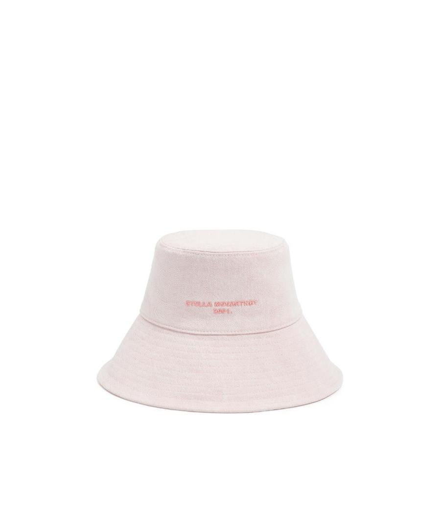 Stella Mccartney Logo-embroidered Bucket Hat In Gray