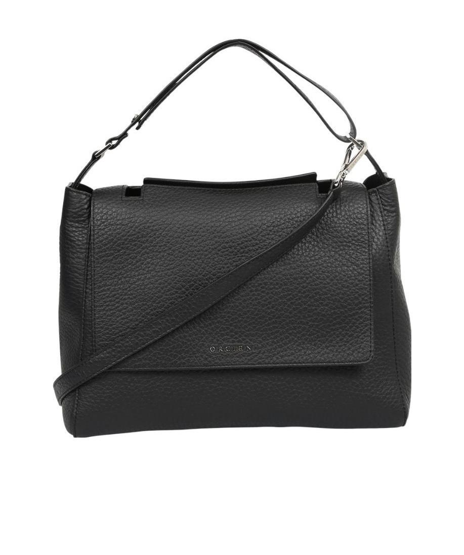Orciani Logo Flip Shoulder Bag In Black