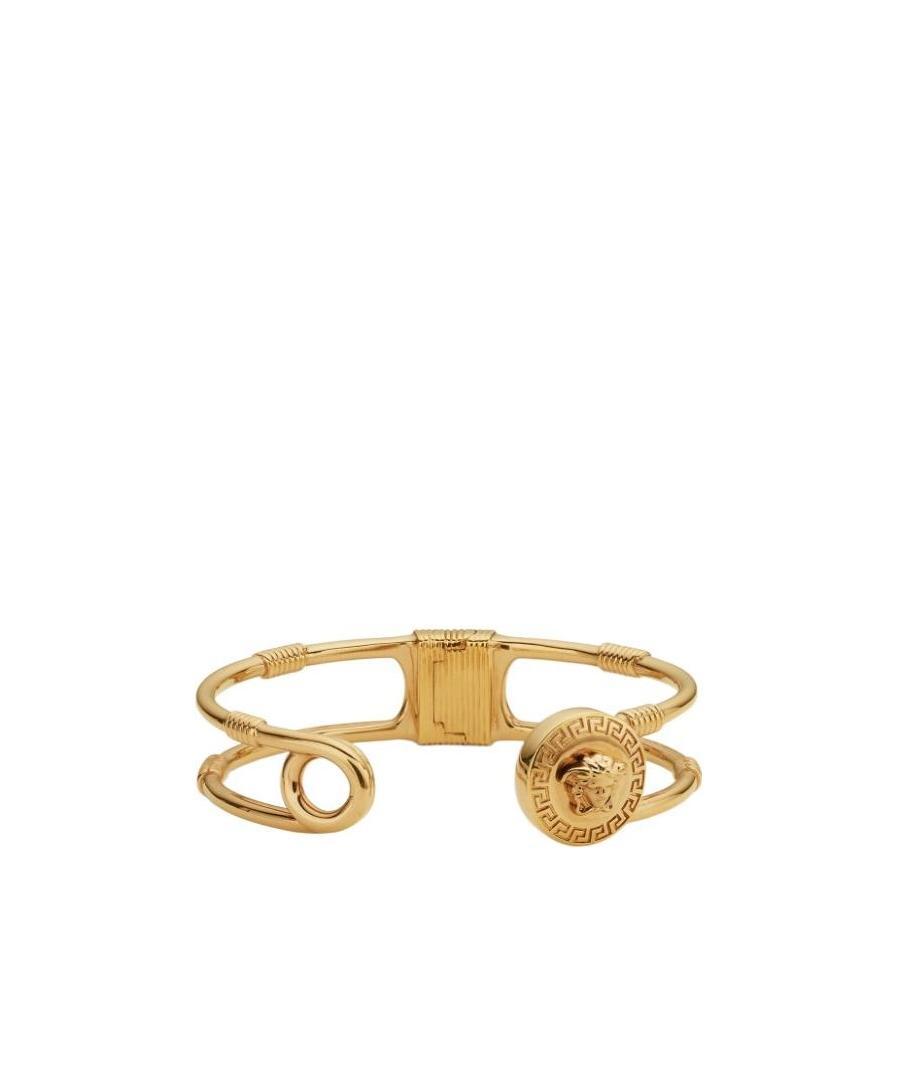 Versace Medusa Head Cuff Bracelet In Yellow