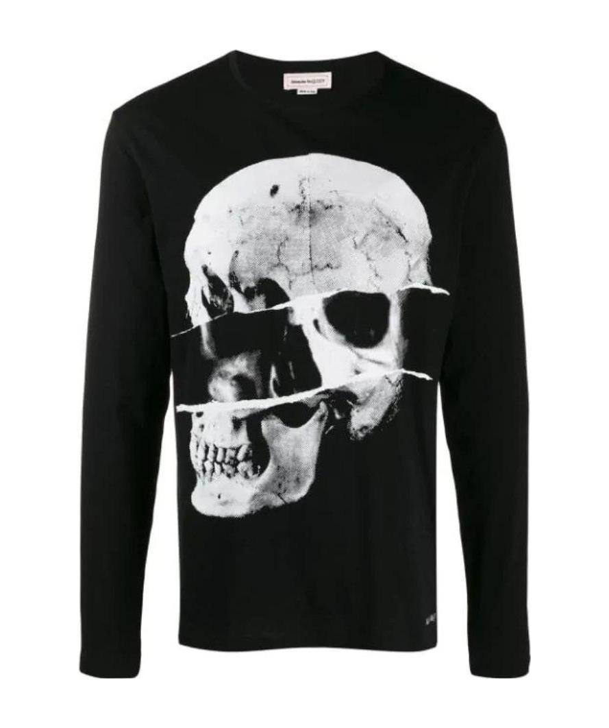 Alexander Mcqueen Skull Print T-shirt In Black