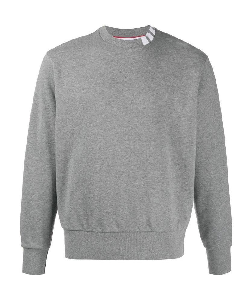 Shop Thom Browne 4-bar Intarsia Mock-neck Sweatshirt In Gray