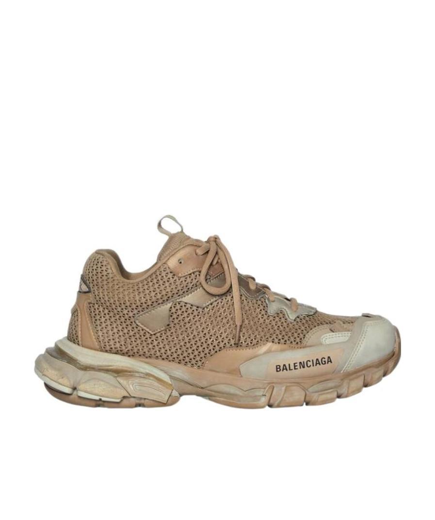 Balenciaga Destroyed Track Sneakers In Nude