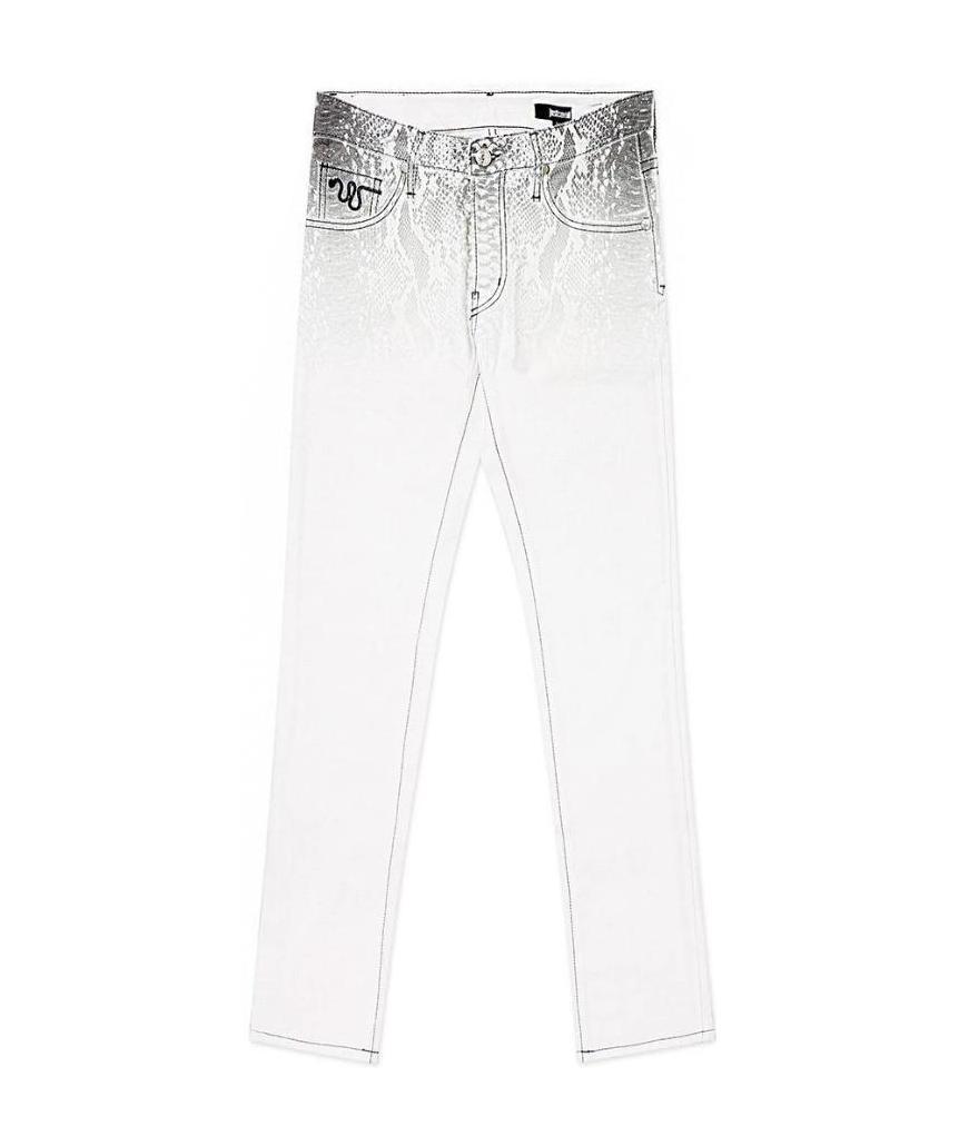 Shop Just Cavalli Slim High-waisted Jeans In White