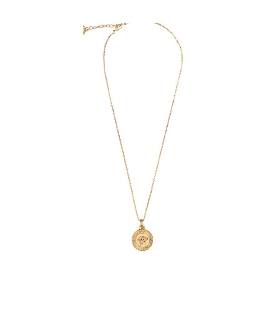 Versace Medusa Medallion Necklace In Yellow
