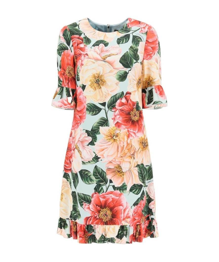 Dolce & Gabbana Floral-print Mini Dress In Multicolor