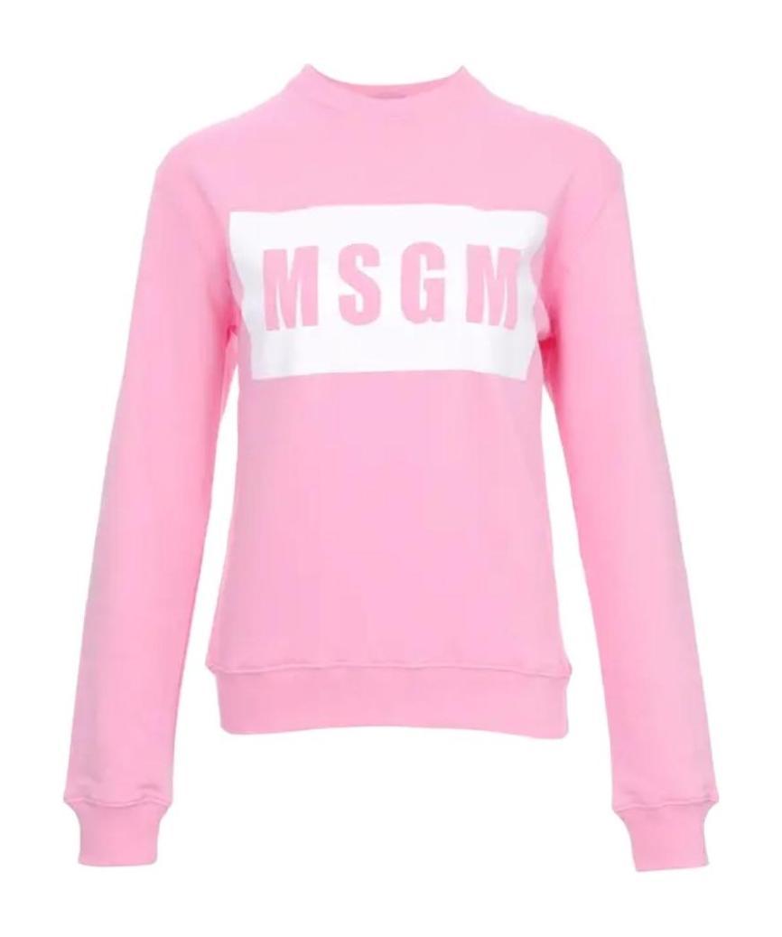Msgm Logo Details Sweater In Pink