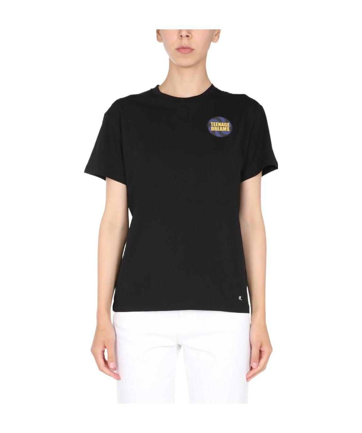 Raf Simons Patch-detail Cotton T-shirt In Black