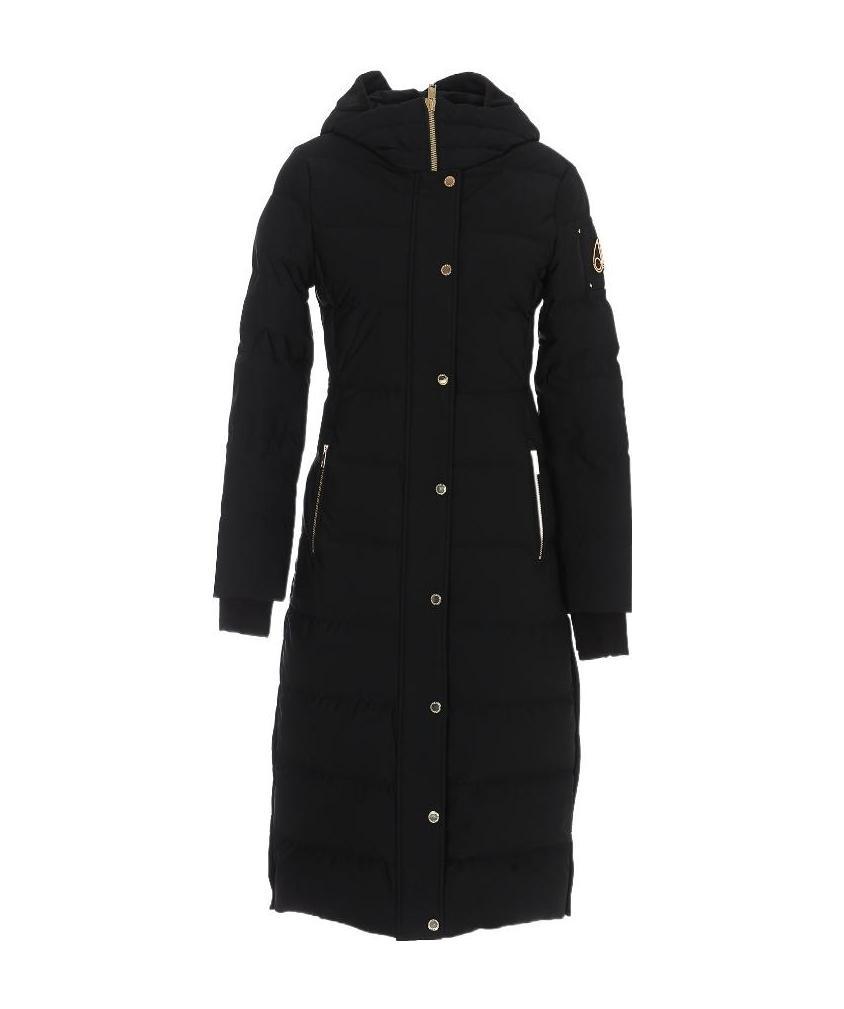 Moose Knuckles Hooded Down Jacket In Black
