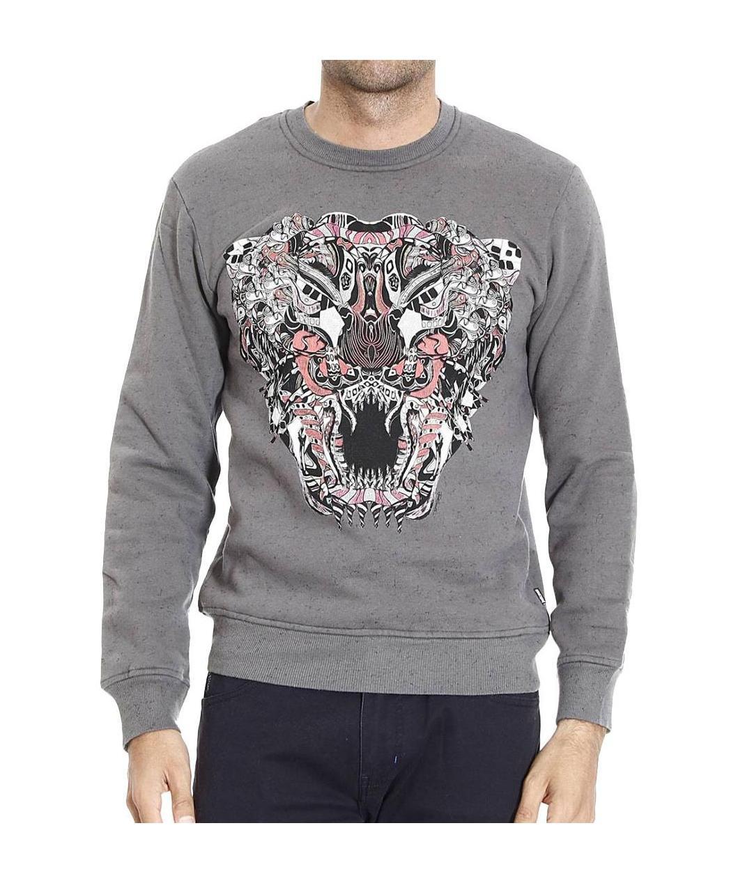Just Cavalli Printed Sweater In Black