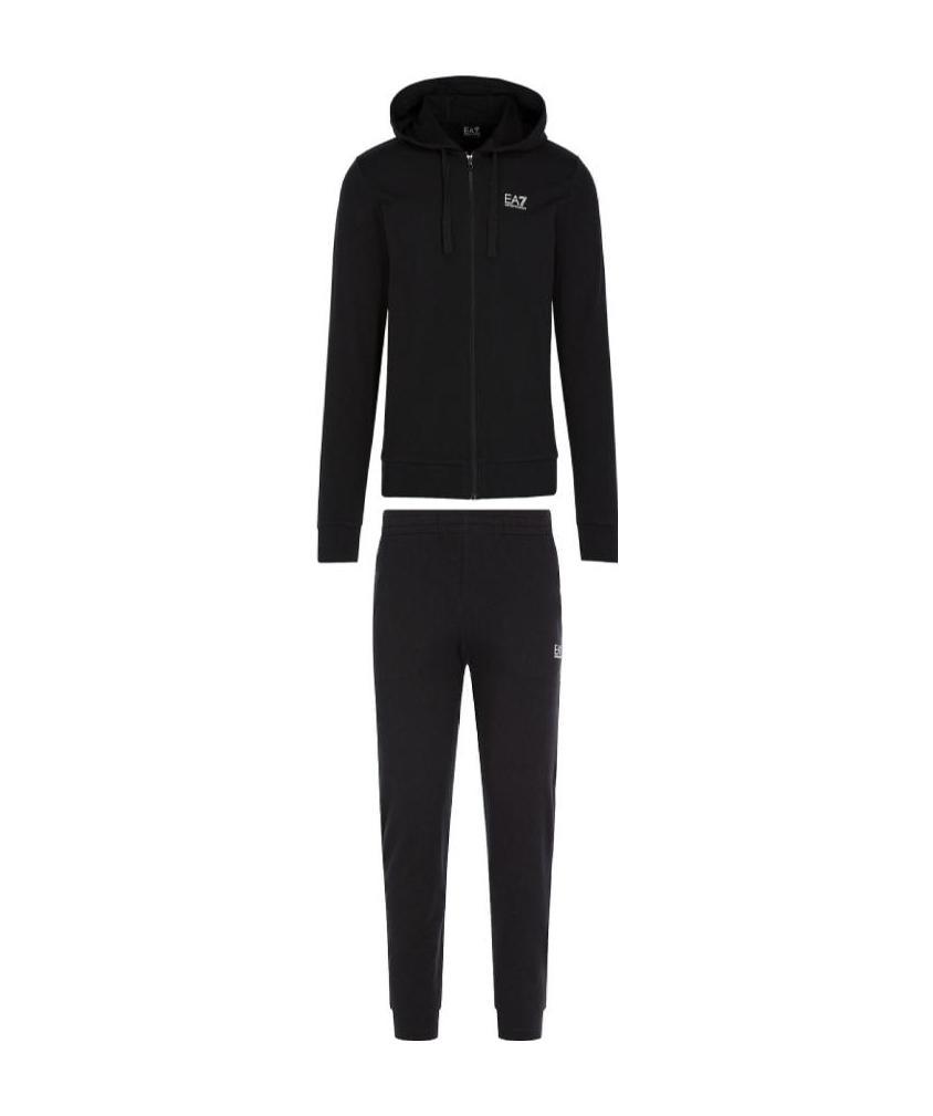 Ea7 Logo-print Cotton Tracksuit In Black