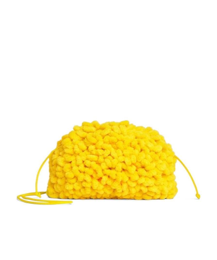 Shop Bottega Veneta Mini Wave Pouch In Lemon Yellow
