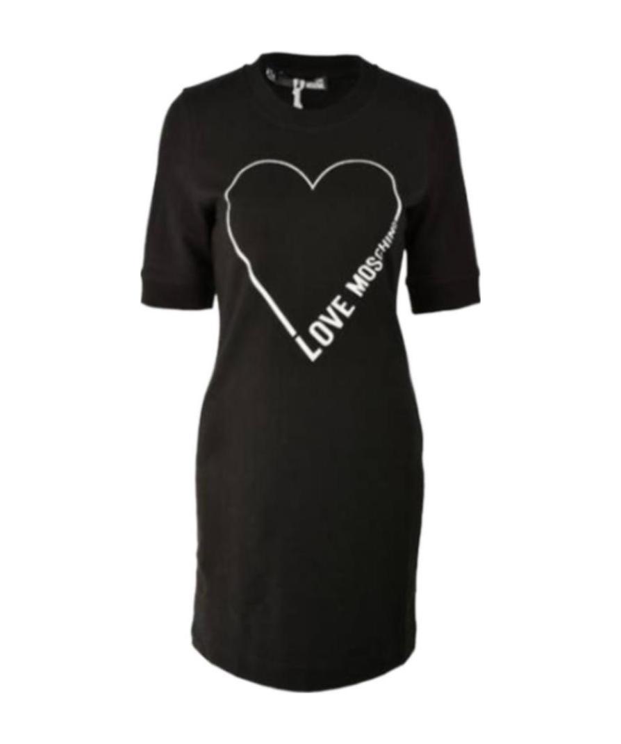 Moschino A Printed Dress In Black