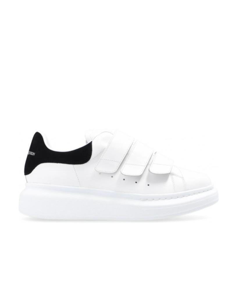 Alexander Mcqueen Oversize Sole Touch-strap Sneakers In White