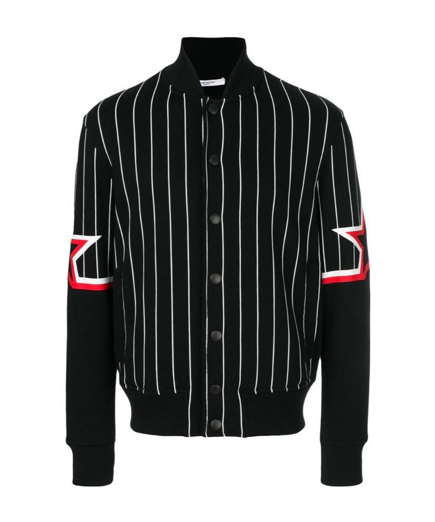 Givenchy Striped Pilot Jacket In Black