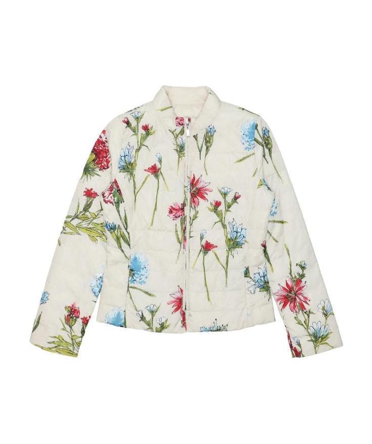 Max Mara Printed Down Jacket In White