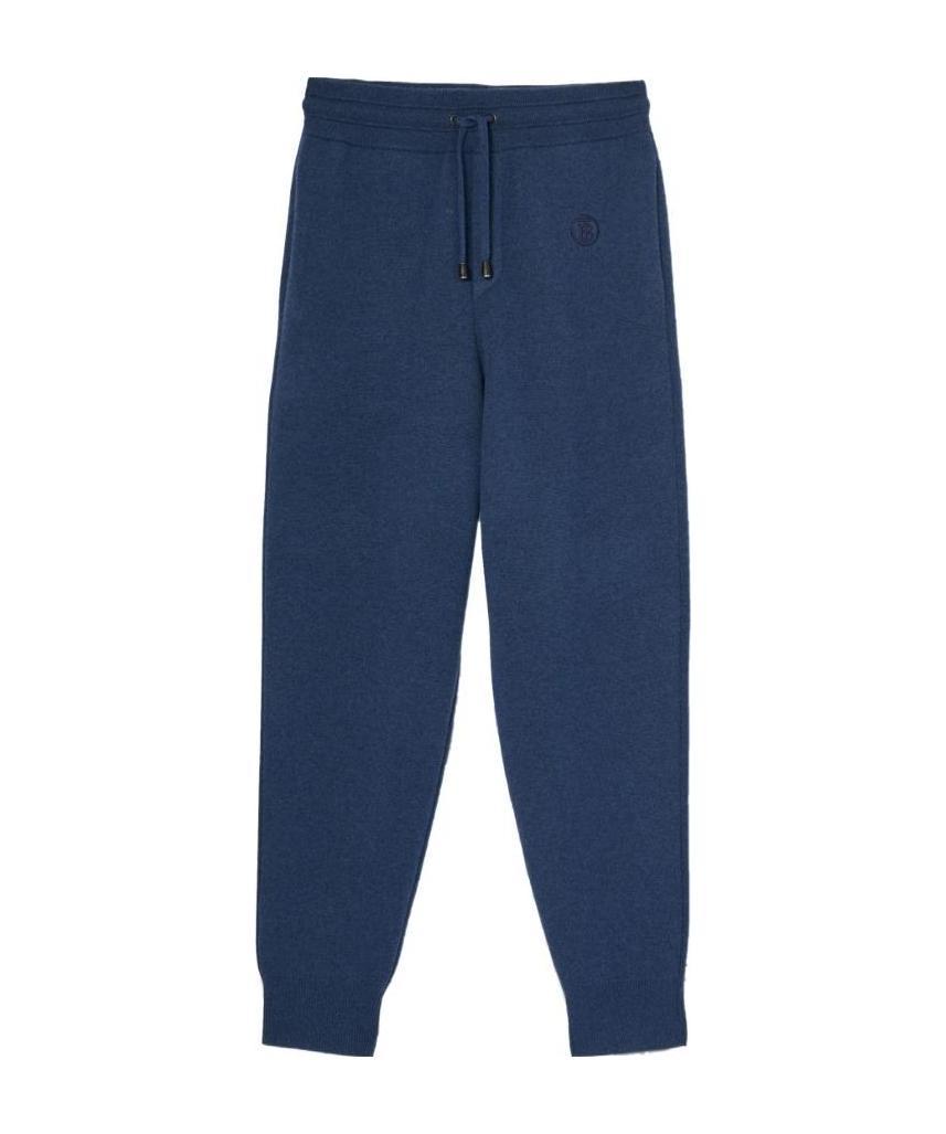 Burberry Embroidered Logo Track Pants In Blue