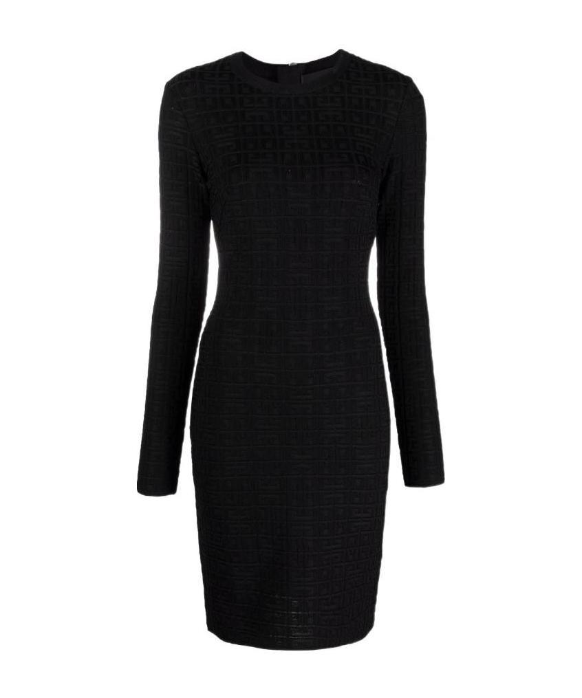 Givenchy Stretch Viscose Dress With 4g Jacquard Motif For Women In Black