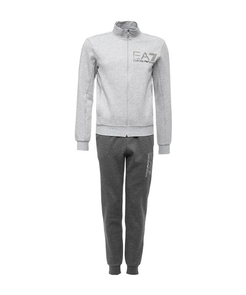 Ea7 Logo Details Sports Suit In Gray
