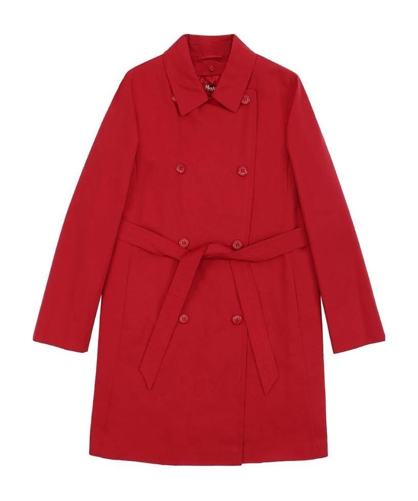 Max Mara Double-breasted Belt Coat In Red