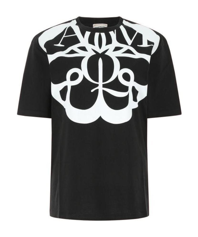 Alexander Mcqueen Exploded Seal Logo-print T-shirt In Black