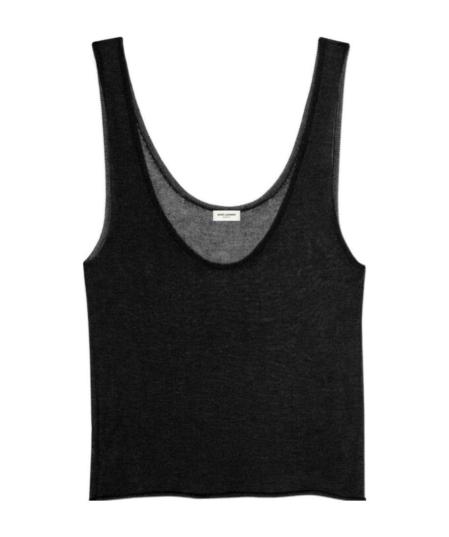 Saint Laurent Scoop-neck Tank Top In Black