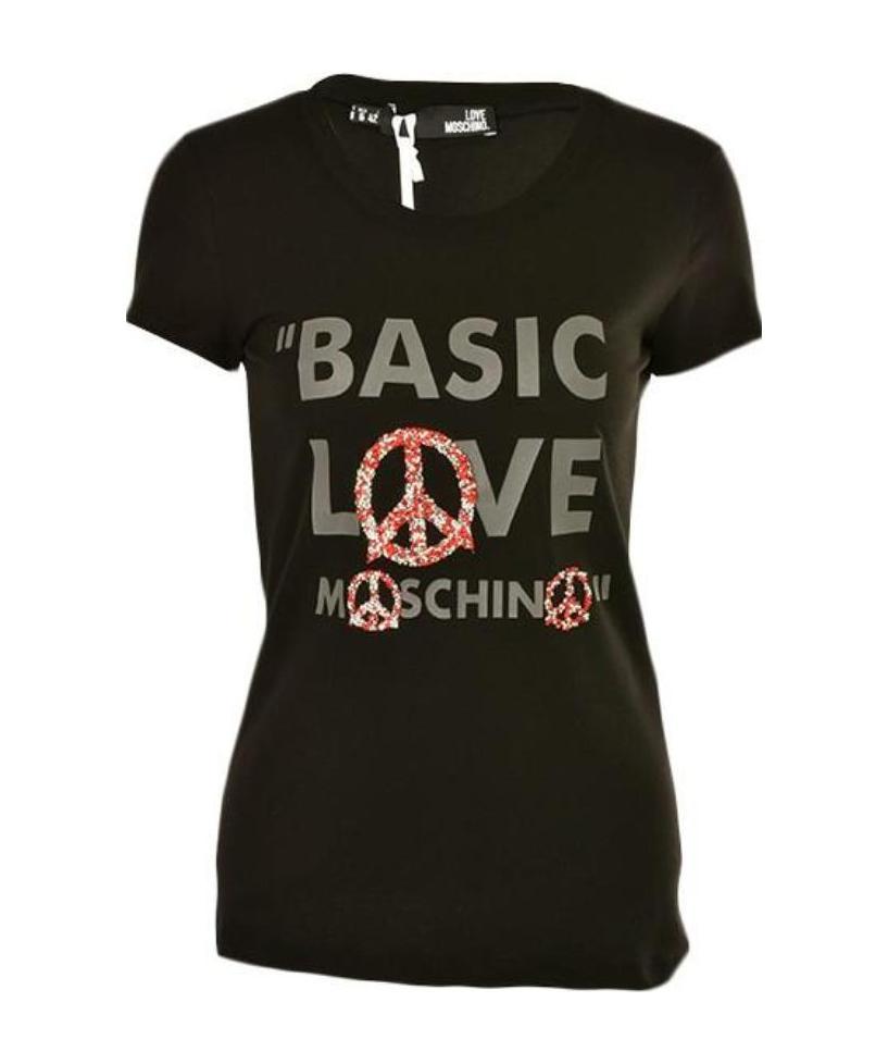 Moschino Item O-neck Short-sleeved T-shirt In Black