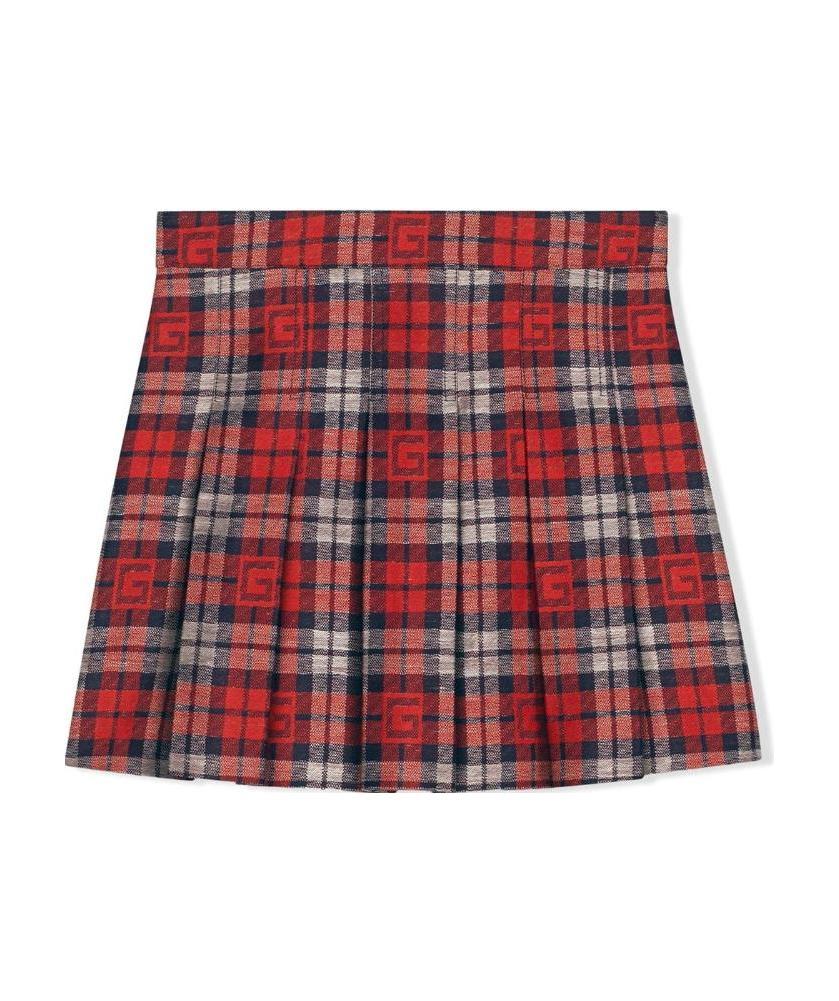Gucci Square G Check Skirt In Red