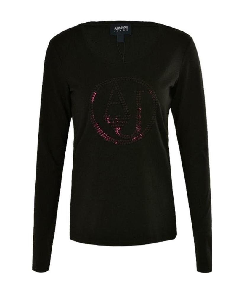 Shop Armani Jeans Logo T-shirt In Black
