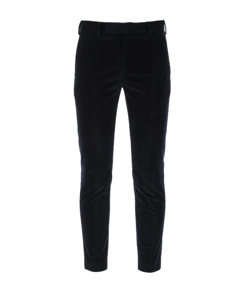 Pt01 Slim-fit Velvet Trousers In Black
