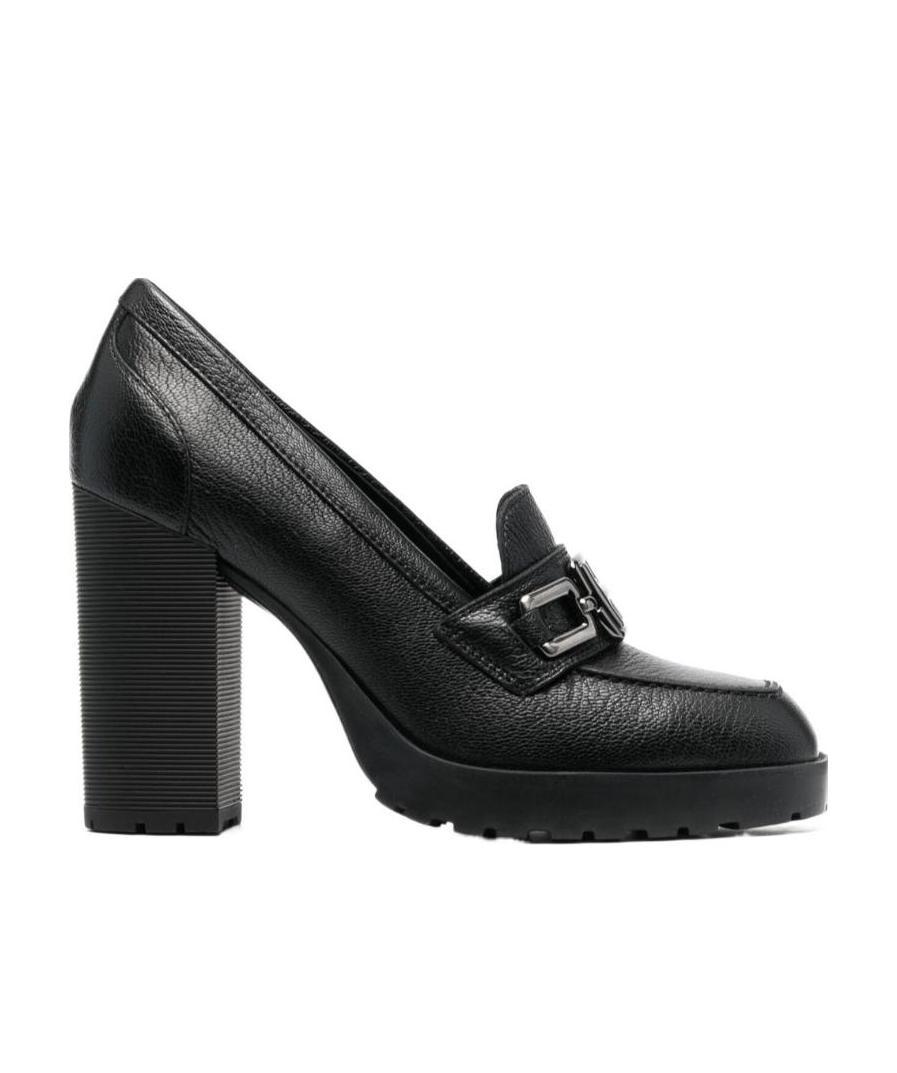 Hogan H623 Logo-plaque Loafer Pumps In Black