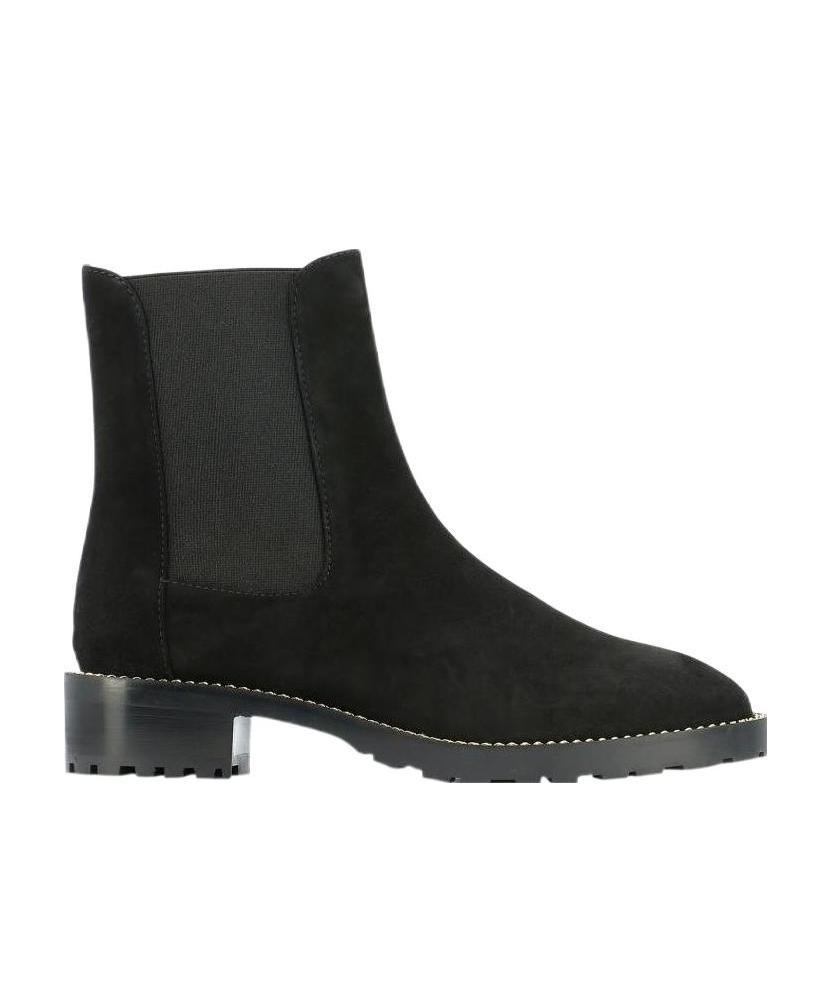 Stuart Weitzman Kolbie Shine Womens Suede Embellished Ankle Boots In Black
